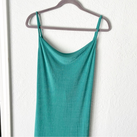 Free People Dress Women's Medium Intimately Bare It All Bodycon Slip Turquoise - Picture 3 of 14